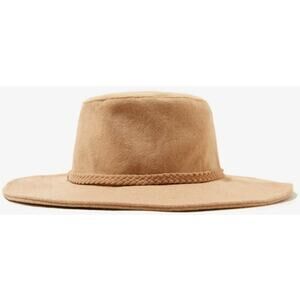 ASN Harper soft tan felt floppy hat with braid adjustable cinch tie lining